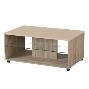 Empoli τραπεζάκι σαλονιού grey oak/sand γυαλιστερό 101*60*45 11008603