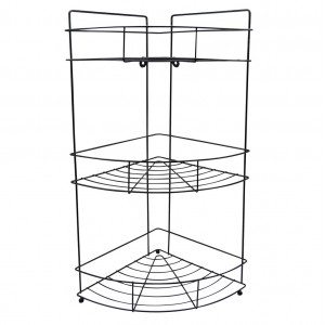 Ankor ραφιέρα γωνιακή μεταλλική μαύρη 22x22x52εκ 809455