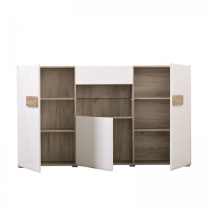 Κομότα Bert 180 grey oak/λευκή λάκκα 180x41,5x96,5 11005762