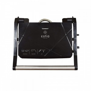 Estia Τοστιέρα Γκριλιέρα για 2 Τοστ 1000W BlackPlus 06-10034