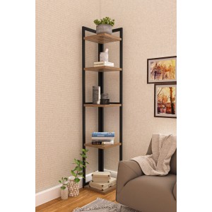 Sparrow Γωνιακή Βιβλιοθήκη Μαύρη 30x30x180εκ. FD-SPARROW
