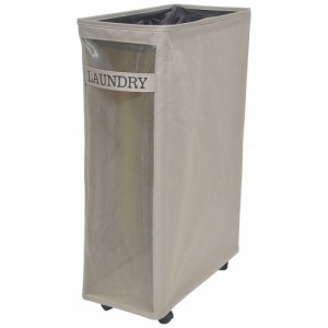 Ankor Καλάθι απλύτων υφασμάτινο με ροδάκια Laundry μπεζ 40Lt 838387