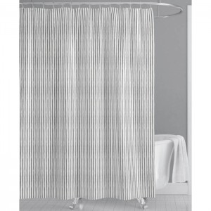 Ankor Κουρτίνα μπάνιου Ριγέ λευκό-γκρι 180x200εκ 823802