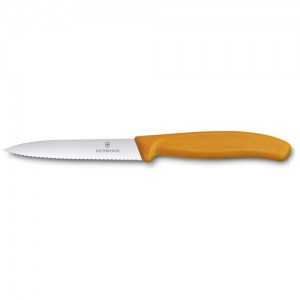 Victorinox Μαχαίρι Κουζίνας πορτοκαλί με δόντι 10cm 1τμχ 67736.L9