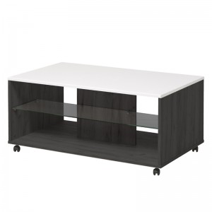 Bert τραπέζι σαλονιού Black Grey Wood-Λευκή Λάκκα 101x60x45 11006688