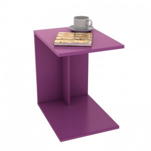 Fidelio Τραπεζάκι Βοηθητικό Τροχήλατο Μωβ C-Shape  35x45x60υψ FD-SHP09
