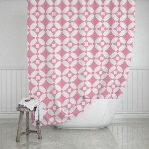 Estia Κουρτίνα Μπάνιου Πολυεστερική 180x200 Flower life pink 02-11802