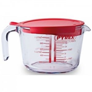 Pyrex Δοσομετρητής γυάλινος πυρίμαχος 1lt με καπάκι 381550