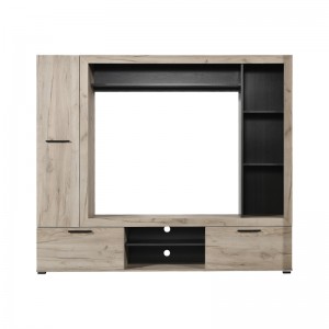 Lorca κέντρο ψυχαγωγίας grey oak/μαύρο 195.5*35*170  11008352